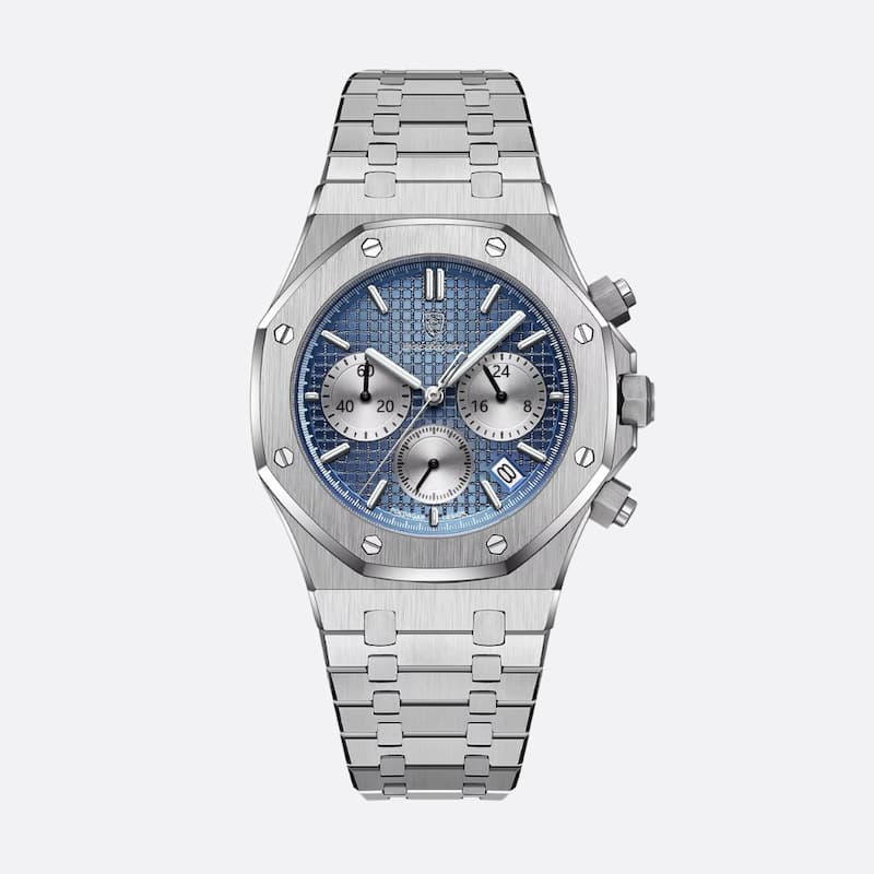Montre Luxe Chronographe Homme, Cadran Texturé - vue 2 - Montrelio