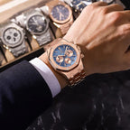 Montre Luxe Chronographe Homme, Cadran Texturé - vue 3 - Montrelio