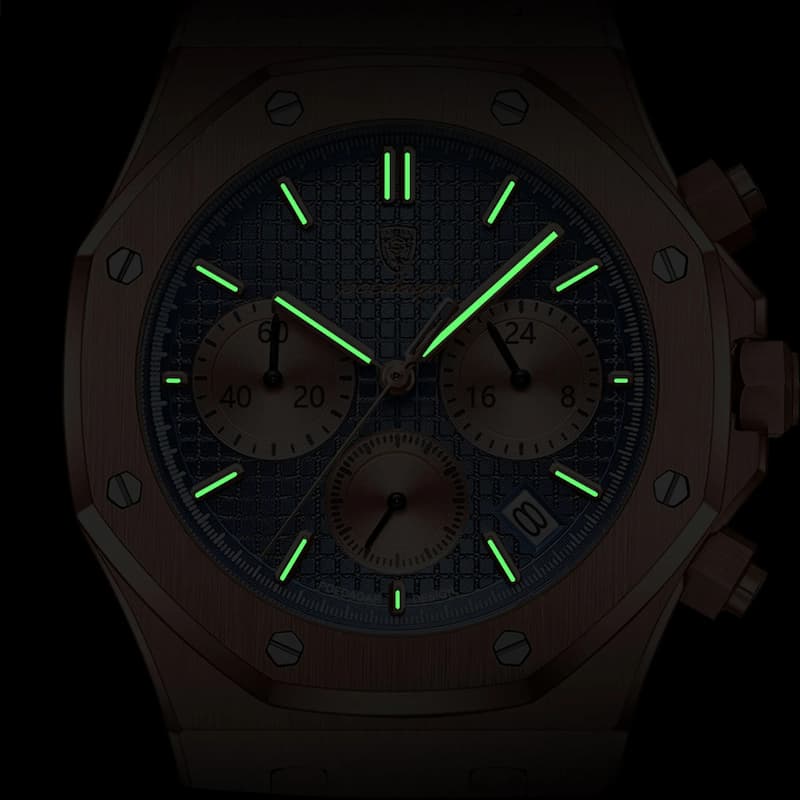 Montre Luxe Chronographe Homme, Cadran Texturé - vue 5 - Montrelio