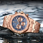 Montre Luxe Chronographe Homme, Cadran Texturé - vue 6 - Montrelio