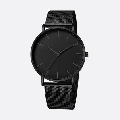 Montre Luxe Homme Noire Minimaliste