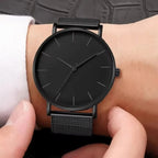 Montre Luxe Homme Noire Minimaliste - vue 2 - Montrelio