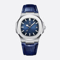 Montre Luxe Homme Style Nautilus Bracelet Cuir - vue 1 - Montrelio