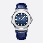 Montre Luxe Homme Style Nautilus Bracelet Cuir - vue 1 - Montrelio