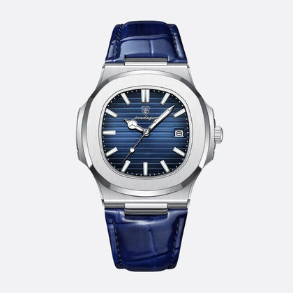 Montre Luxe Homme Design Carré Bracelet Cuir