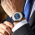 Montre Luxe Homme Style Nautilus Bracelet Cuir - vue 4 - Montrelio