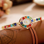 Montre Luxe Quartz Femme Bijou Cristaux Colorés Style Éclat - vue 4 - Montrelio