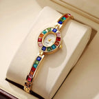 Montre Luxe Quartz Femme Bijou Cristaux Colorés Style Éclat - vue 6 - Montrelio