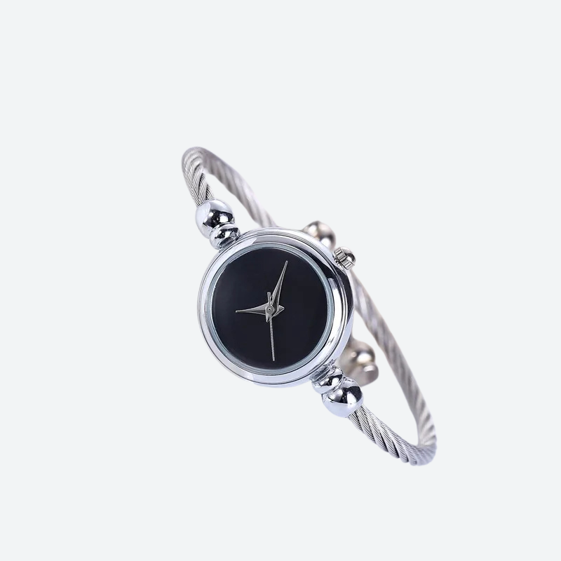 Montre Luxe Quartz Femme Bracelet Jonc Torsadé Style Bijou - vue 3 - Montrelio