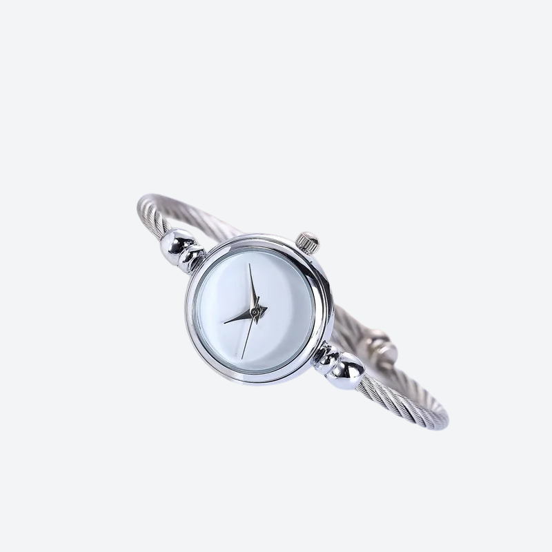 Montre Luxe Quartz Femme Bracelet Jonc Torsadé Style Bijou - vue 4 - Montrelio