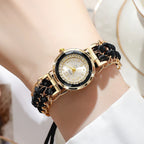 Montre Luxe Quartz Femme Bracelet Tressé Chaîne Style Mode - vue 3 - Montrelio