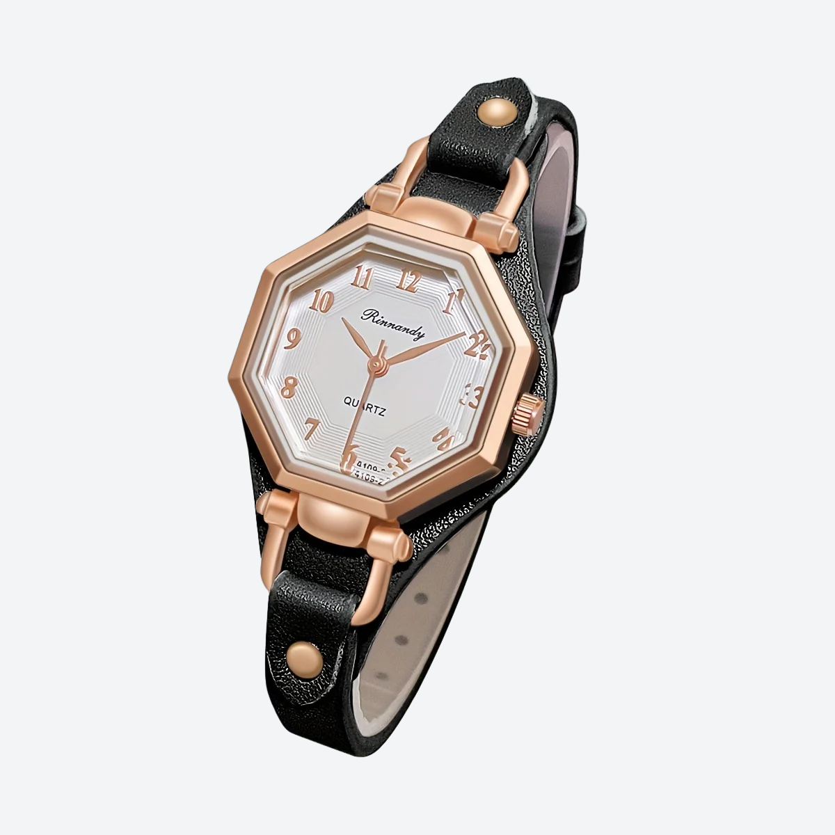 Montre Luxe Quartz Femme Cuir Octogone Style Élégant - vue 2 - Montrelio