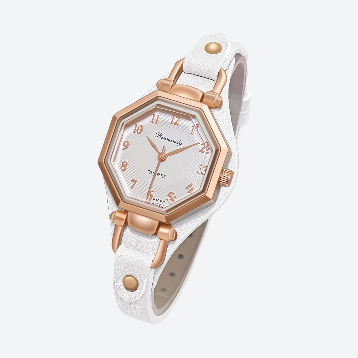 Montre Luxe Quartz Femme Cuir Octogone Style Élégant - vue 4 - Montrelio
