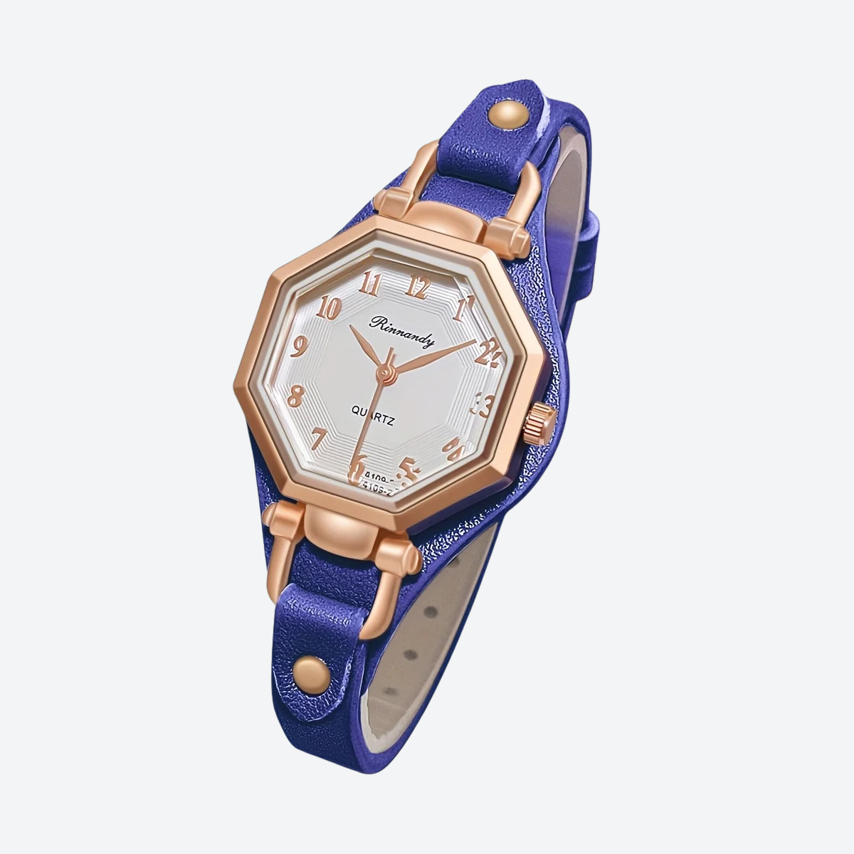 Montre Luxe Quartz Femme Cuir Octogone Style Élégant - vue 5 - Montrelio