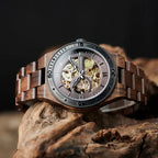 Montre Mécanique En Bois Homme Artisanat Naturel - vue 4 - Montrelio