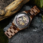 Montre Mécanique En Bois Homme Artisanat Naturel - vue 7 - Montrelio