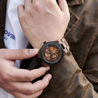 Montre Mécanique En Bois Homme Artisanat Naturel - vue 8 - Montrelio
