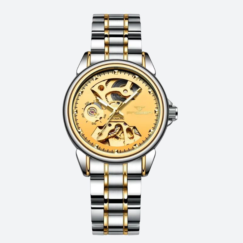 Montre mécanique femme Squelette Bicolore - vue 3 - Montrelio