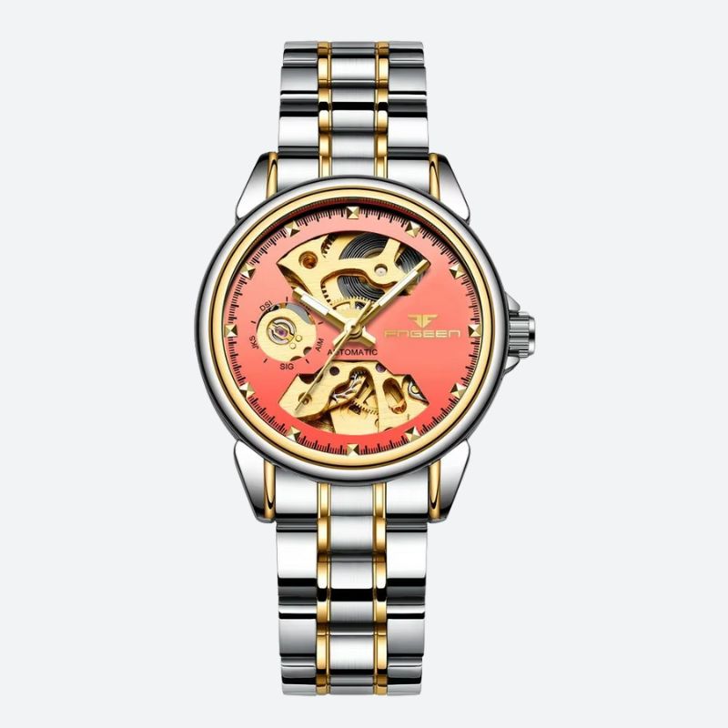 Montre mécanique femme Squelette Bicolore - vue 4 - Montrelio