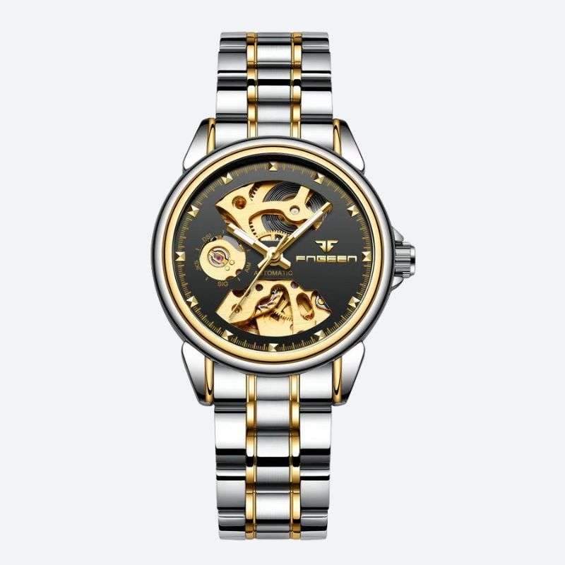 Montre mécanique femme Squelette Bicolore - vue 5 - Montrelio