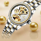 Montre mécanique femme Squelette Bicolore - vue 6 - Montrelio