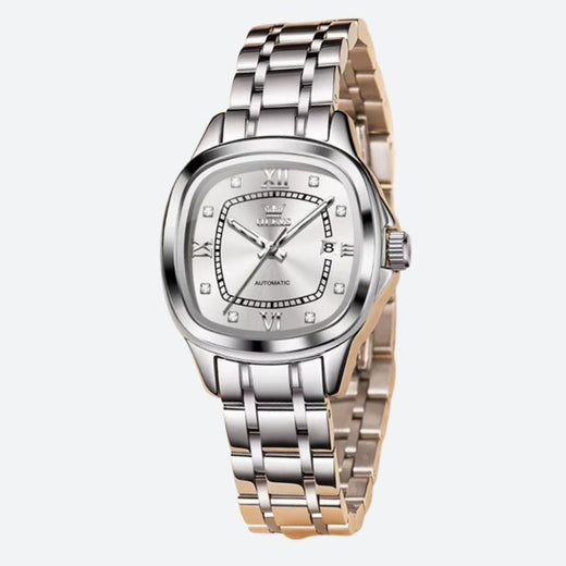 Montre mécanique femme Tonneau Bicolore