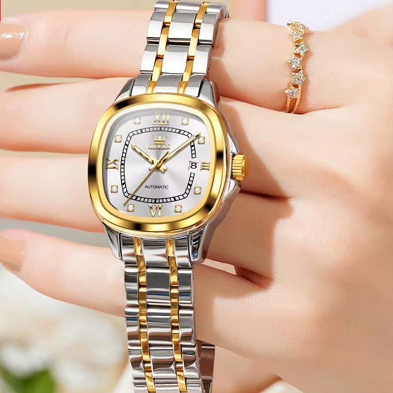 Montre mécanique femme Tonneau Bicolore - vue 2 - Montrelio