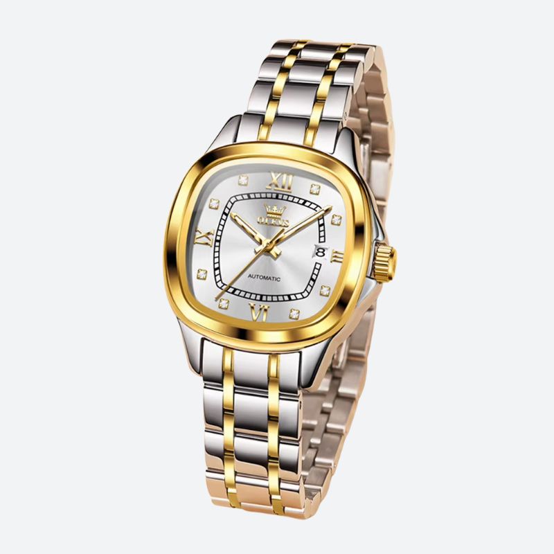 Montre mécanique femme Tonneau Bicolore - vue 4 - Montrelio