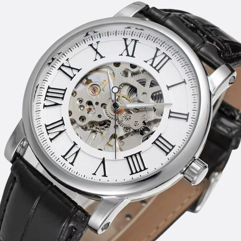 Montre Mécanique Homme à Chiffres Romains, Remontage Manuel - vue 2 - Montrelio
