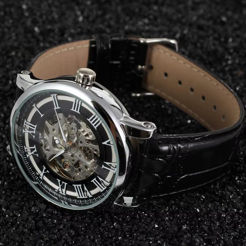 Montre Mécanique Homme à Chiffres Romains, Remontage Manuel - vue 4 - Montrelio
