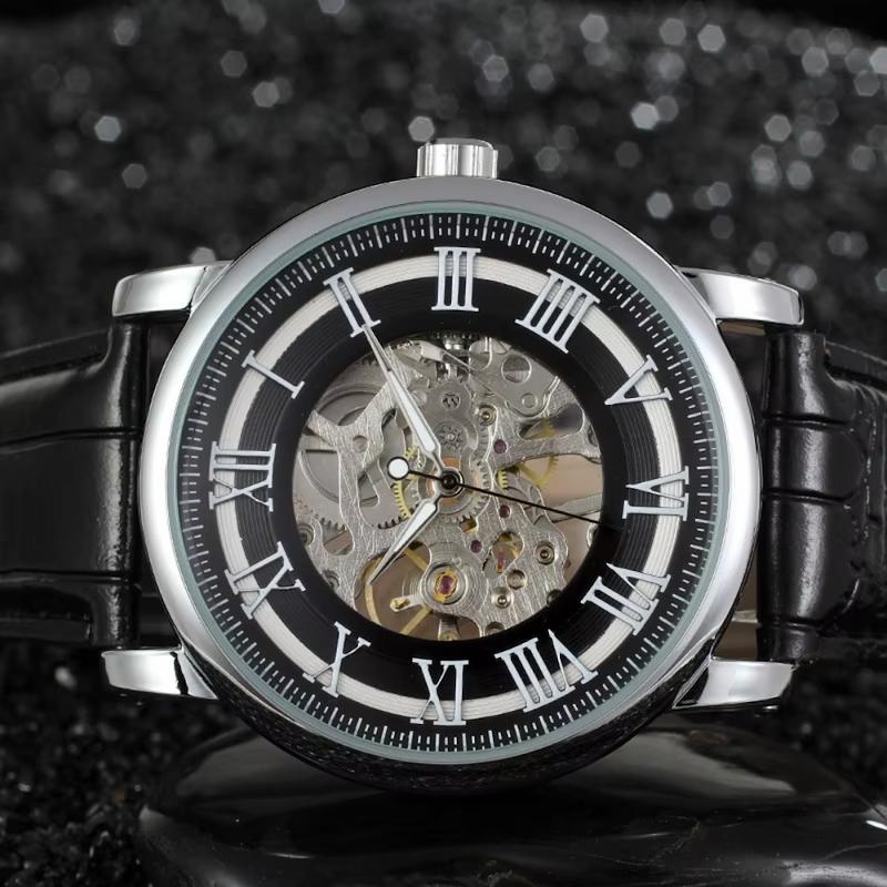 Montre Mécanique Homme à Chiffres Romains, Remontage Manuel - vue 5 - Montrelio