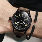 Montre mécanique homme à remontage manuel, Style aviateur classique - vue 3 - Montrelio