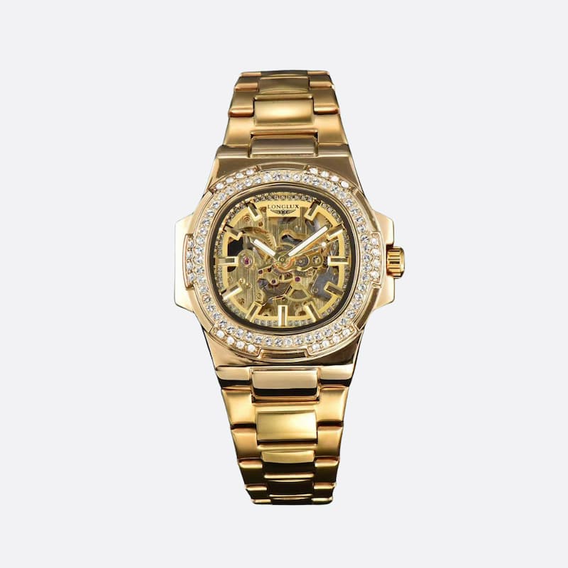 Montre mécanique squelette homme en acier inoxydable - vue 2 - Montrelio
