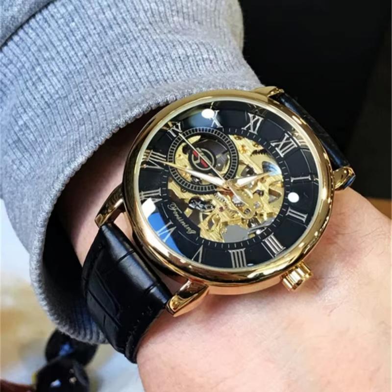 Montre mécanique squelette homme, Mouvement manuel - vue 2 - Montrelio