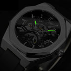 Montre mécanique squelette homme octogonale en acier inoxydable - vue 6 - Montrelio