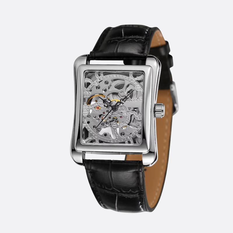 Montre mécanique squelette pour homme carrée - vue 3 - Montrelio