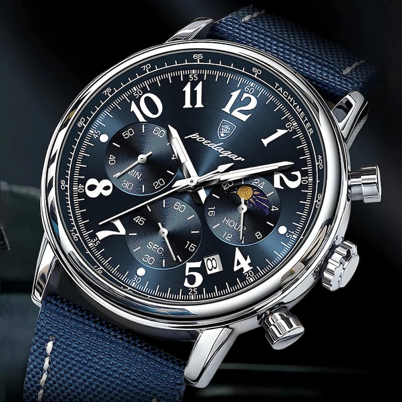 Montre militaire chronographe homme avec bracelet nylon - vue 6 - Montrelio