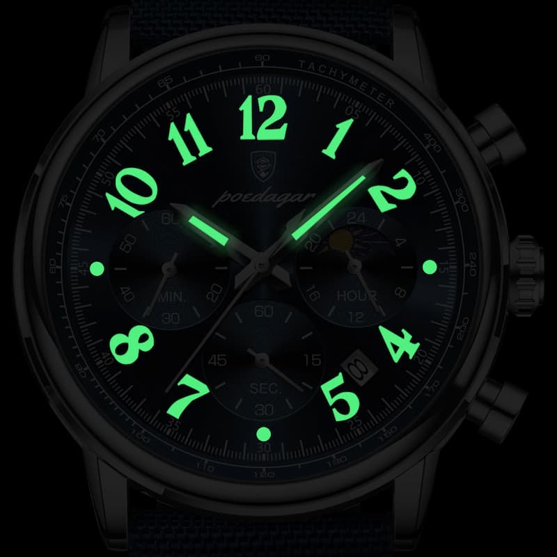 Montre militaire chronographe homme avec bracelet nylon - vue 7 - Montrelio