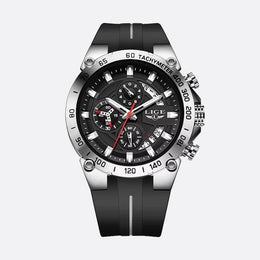 Montre militaire chronographe homme, bracelet silicone