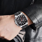 Montre militaire chronographe homme, bracelet silicone - vue 3 - Montrelio