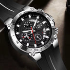 Montre militaire chronographe homme, bracelet silicone - vue 4 - Montrelio