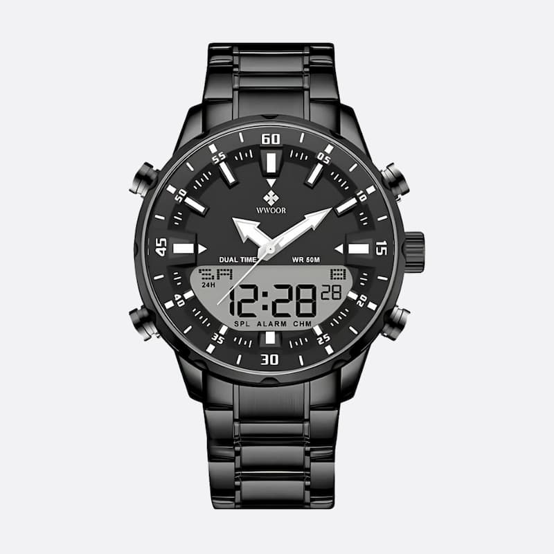 Montre militaire digitale quartz chronographe homme, Dual Display - vue 1 - Montrelio
