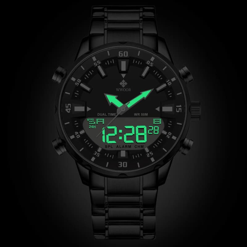 Montre militaire digitale quartz chronographe homme, Dual Display - vue 4 - Montrelio