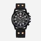Montre militaire Homme Quartz avec Bracelet Cuir - vue 1 - Montrelio