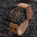 Montre militaire Homme Quartz avec Bracelet Cuir - vue 4 - Montrelio