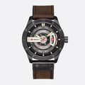 Montre militaire homme quartz étanche 45 mm avec bracelet cuir - vue 1 - Montrelio