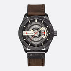 Montre militaire homme quartz étanche 45 mm avec bracelet cuir - vue 1 - Montrelio