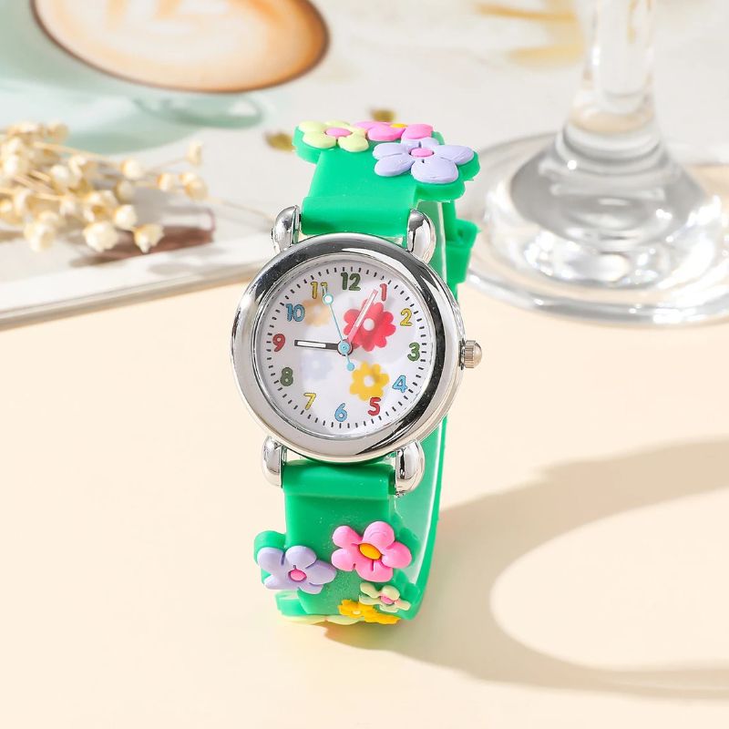 Montre pédagogique enfant fleurs relief - vue 2 - Montrelio