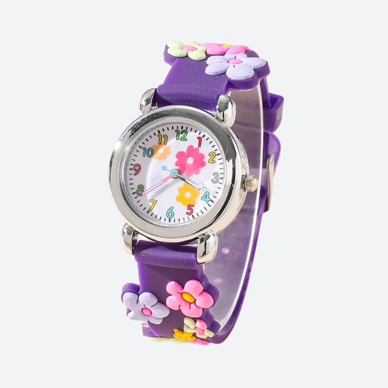 Montre pédagogique enfant fleurs relief - vue 3 - Montrelio