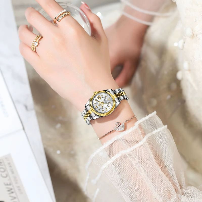 Montre quartz femme Métal Bicolore Étanche - vue 2 - Montrelio